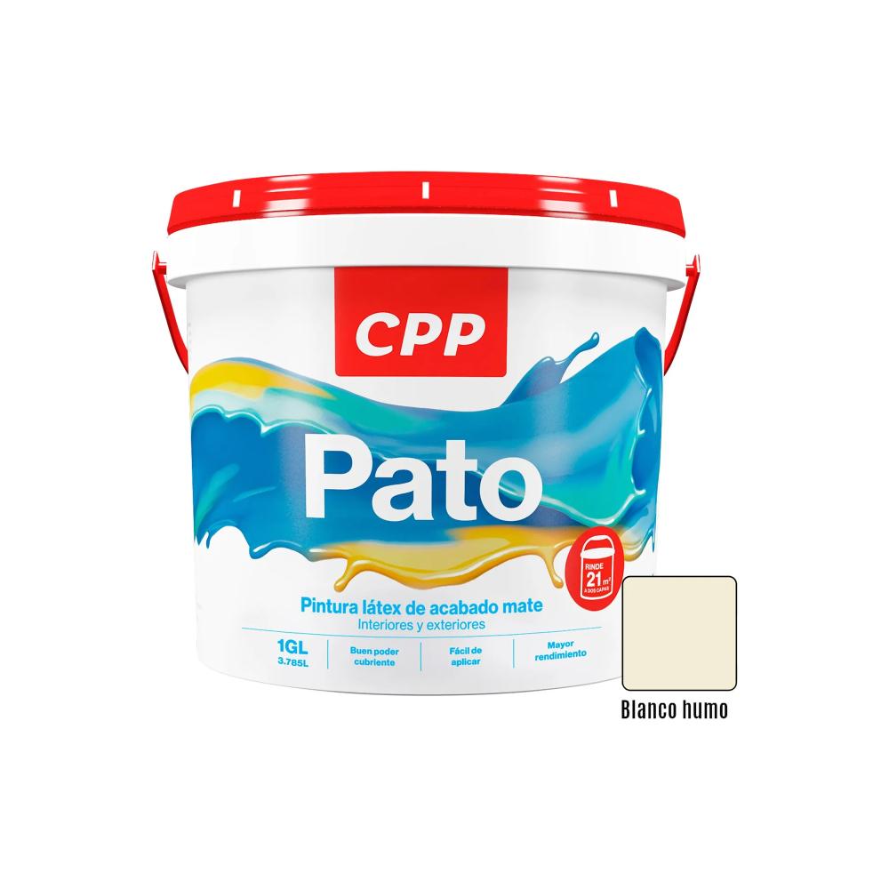 PINTURA LATEX BLANCO HUMO BALDE 1 GL PATO