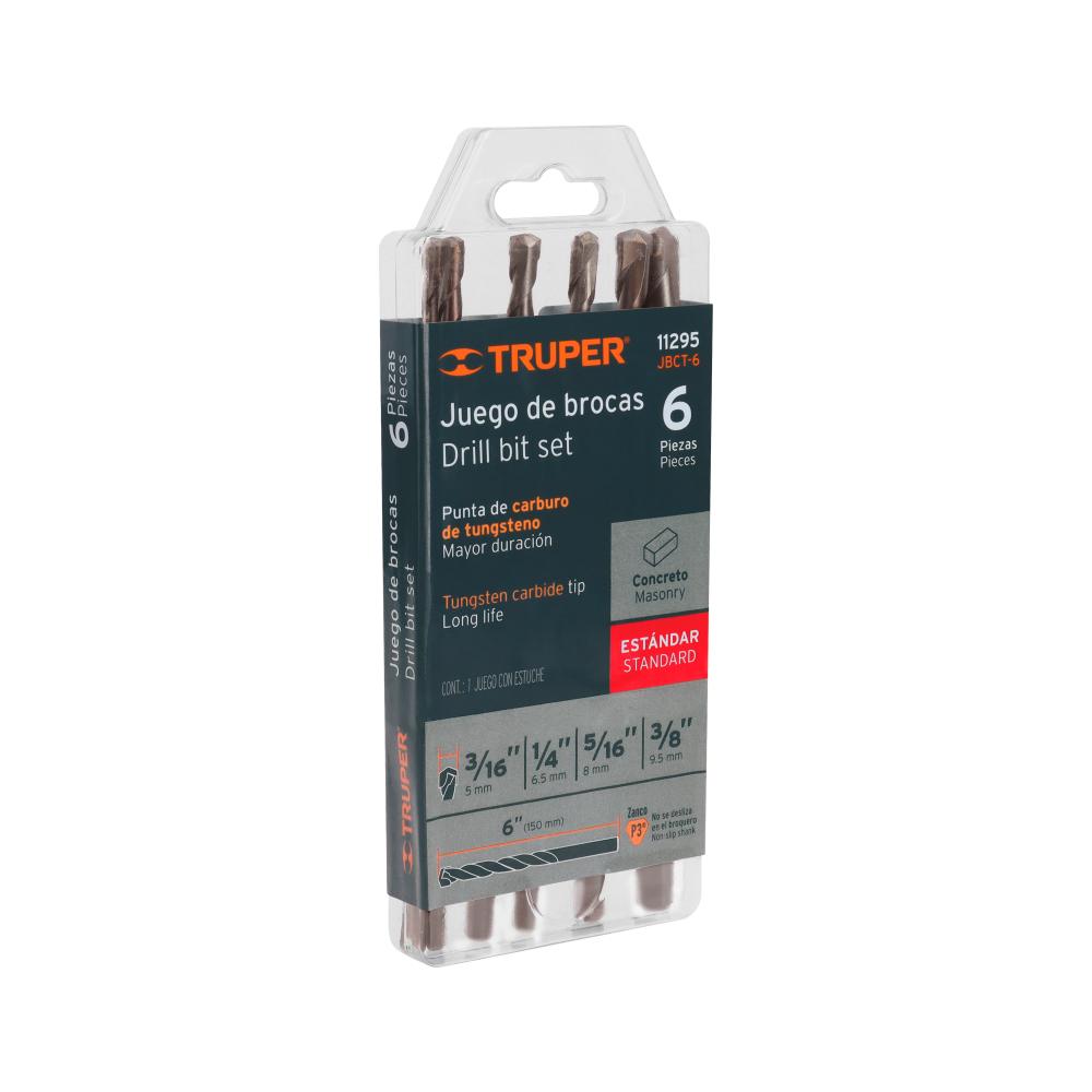 JGO BROCAS CONCRETO 6PZ EST/PLASTICO 11295 TRUPER