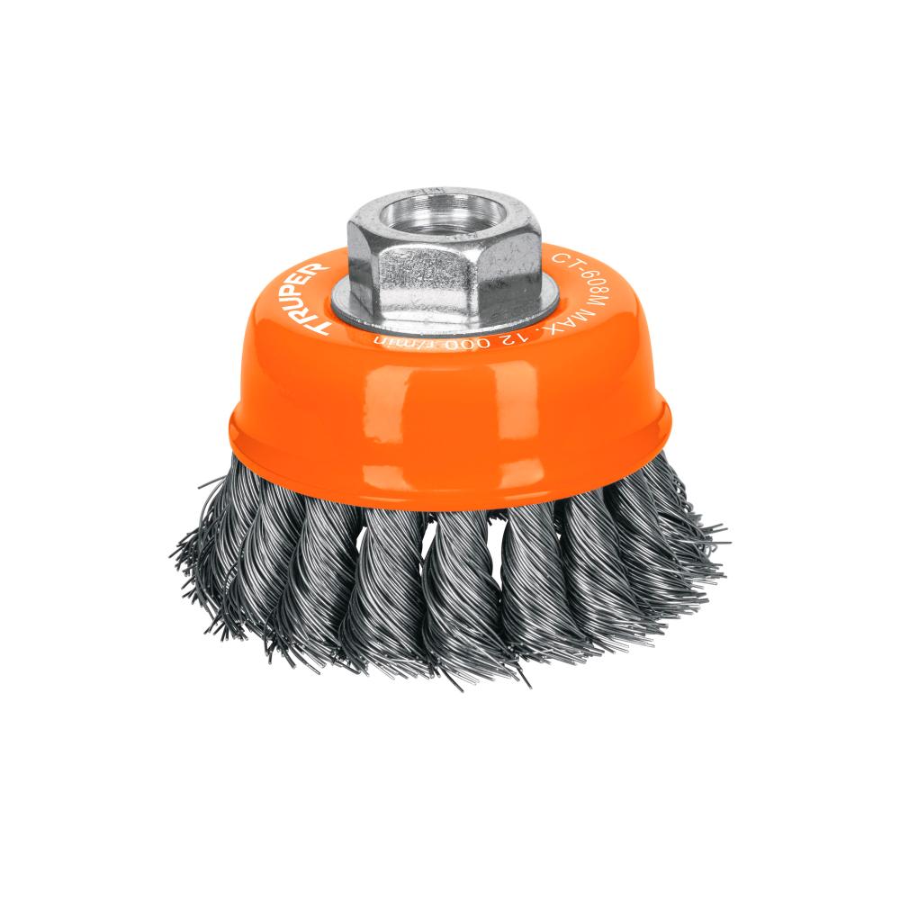 ESCOBILLA COPA  TRENZADA FINO 3"-M14 14184 TRUPER