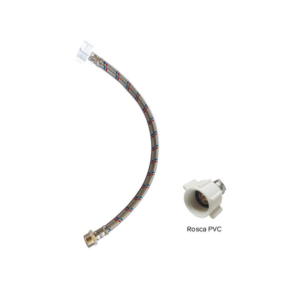 TUBO ABASTO P/INOD. ACERO INOX 7/8" X 40CM R/PVC C&A