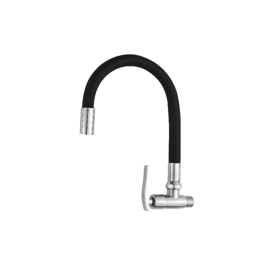 LLAVE DE LAVADERO PARED P/GANSO FLEX NEGRO C&A