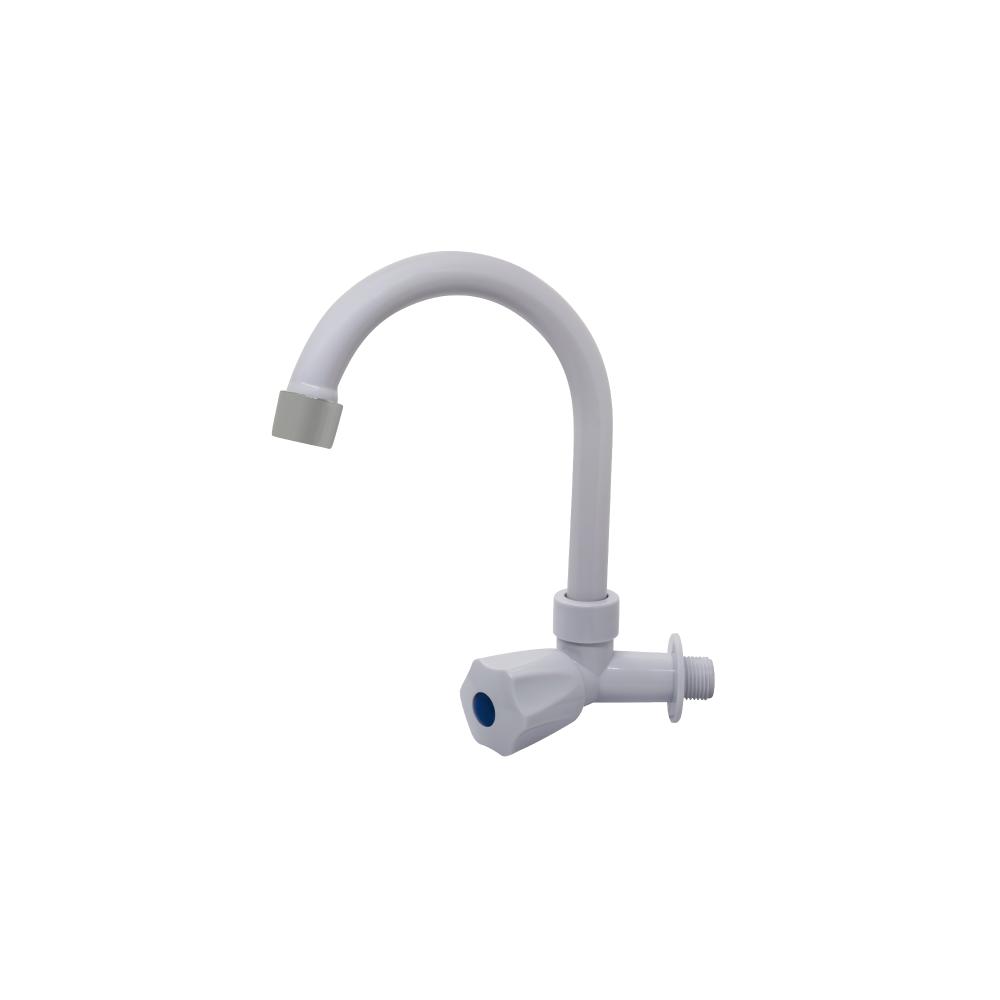 LLAVE DE LAVADERO PARED P/GANSO PLAST. BLANCO C&A