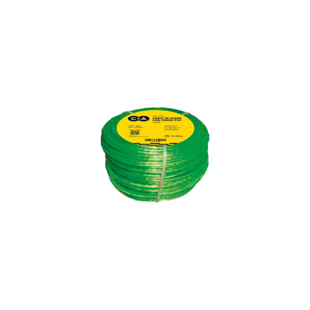 CABLE C/FORRO VERDE X 100 MTS 139027 C&A