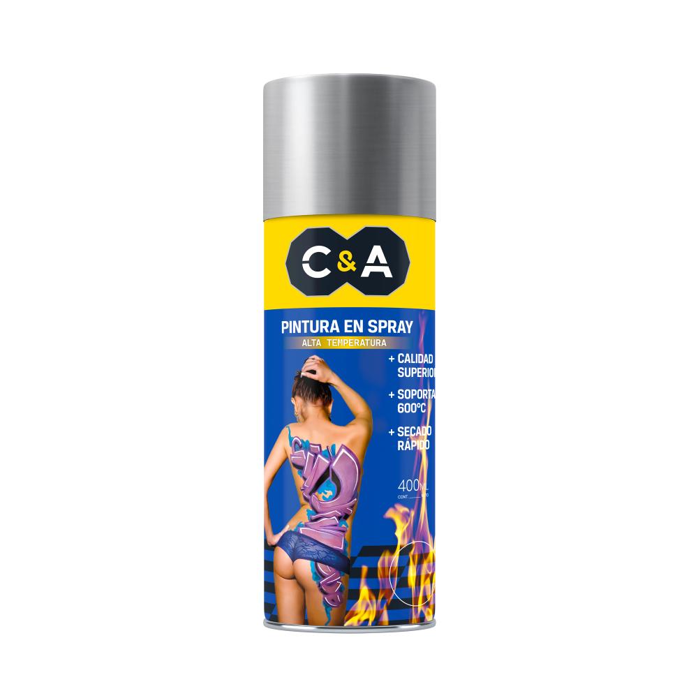 PINTURA SPRAY ALTA TEMPERATURA SILVER #1601 400ML C&A