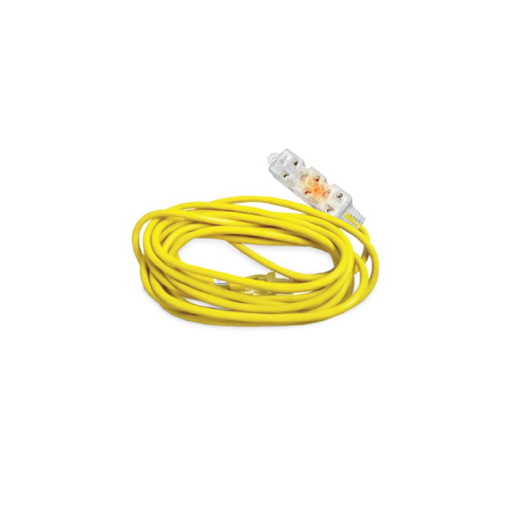 EXTENSION AMARILLA C/3 TOMAS C/FOCO D/NEON 3M 16AWG HOME LIGHT