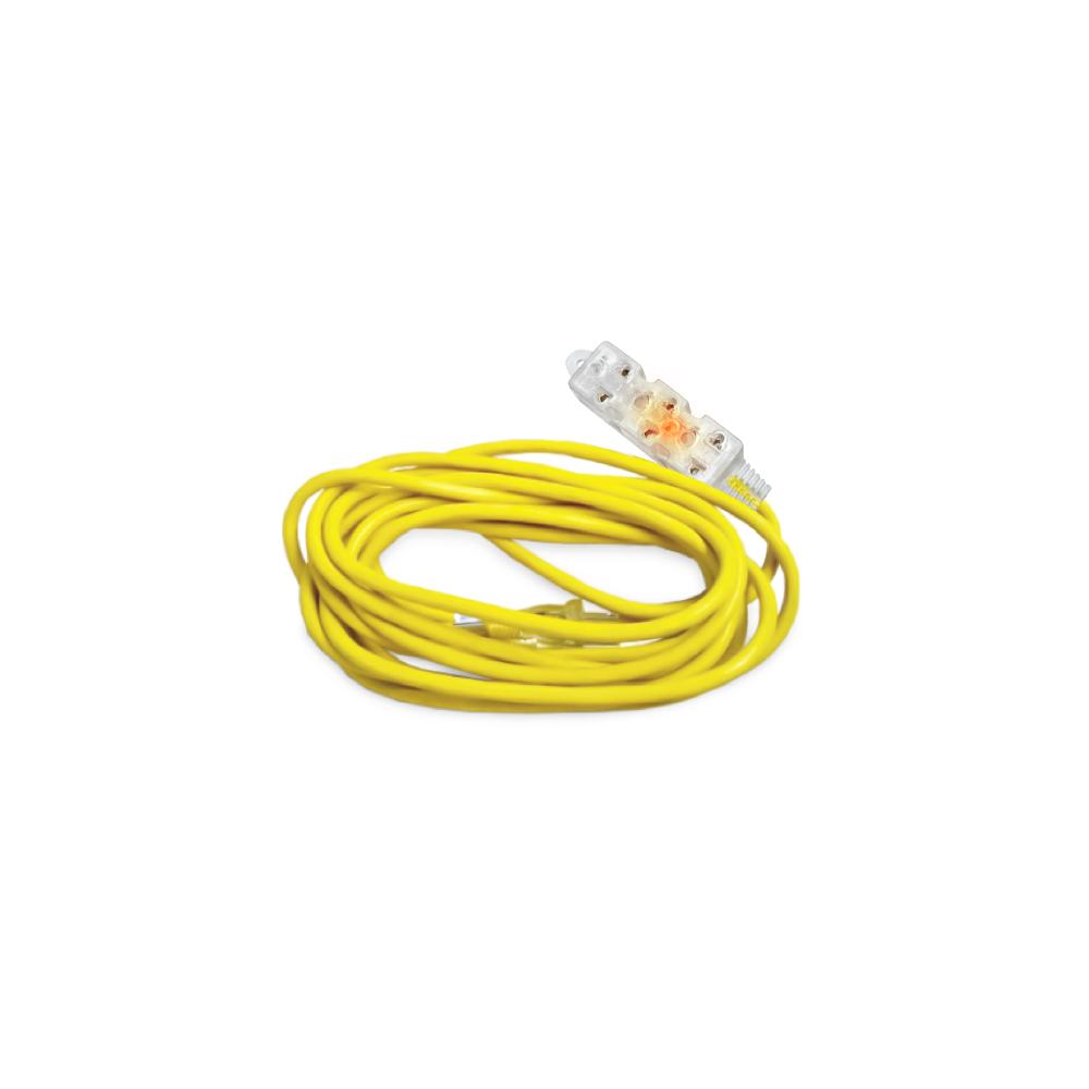 EXTENSION AMARILLA C/3 TOMAS C/FOCO D/NEON 7.5M 16AWG HOME LIGHT