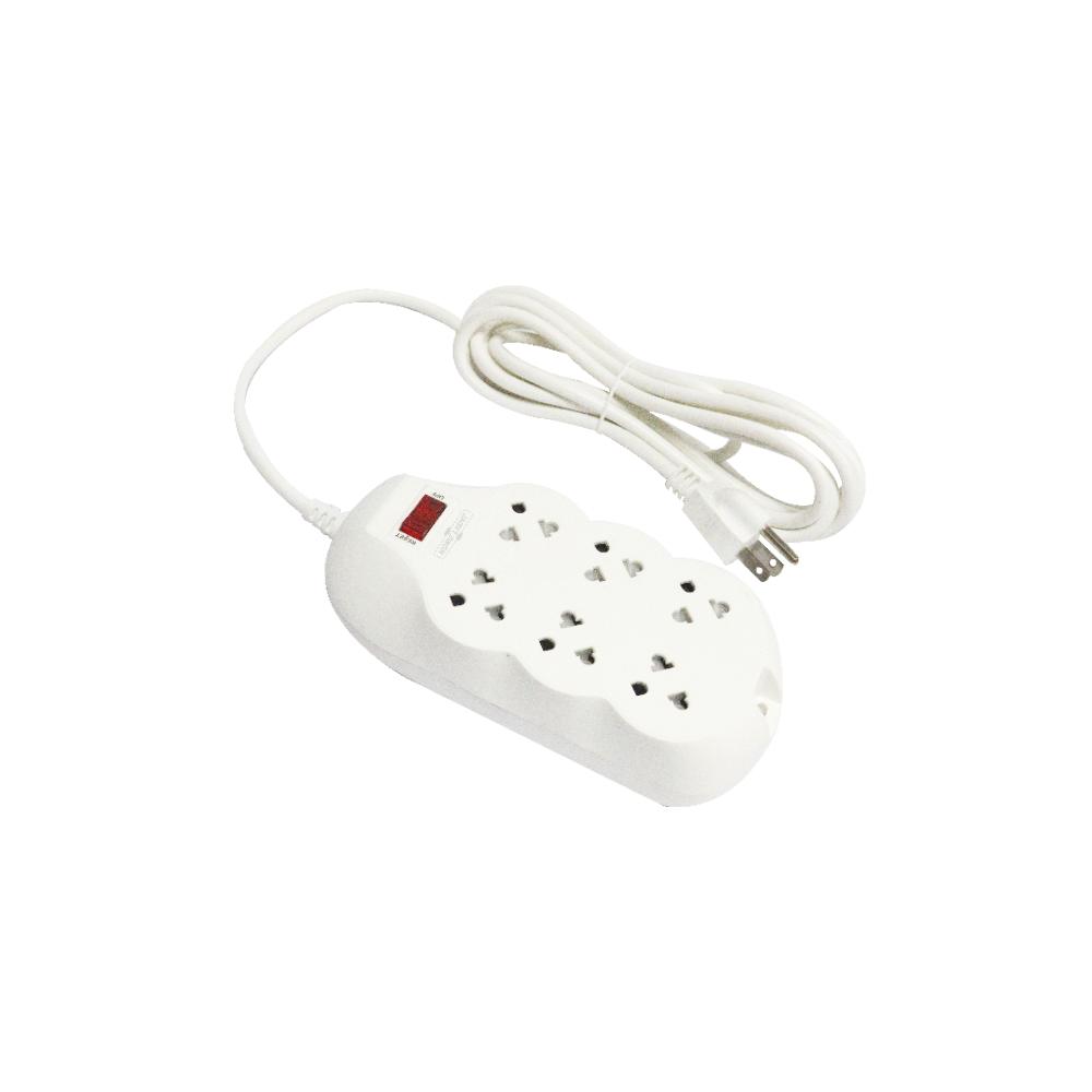 SUPRESOR DE PICO 6 TOMAS 3M 16AWG DELUXE HOME LIGHT