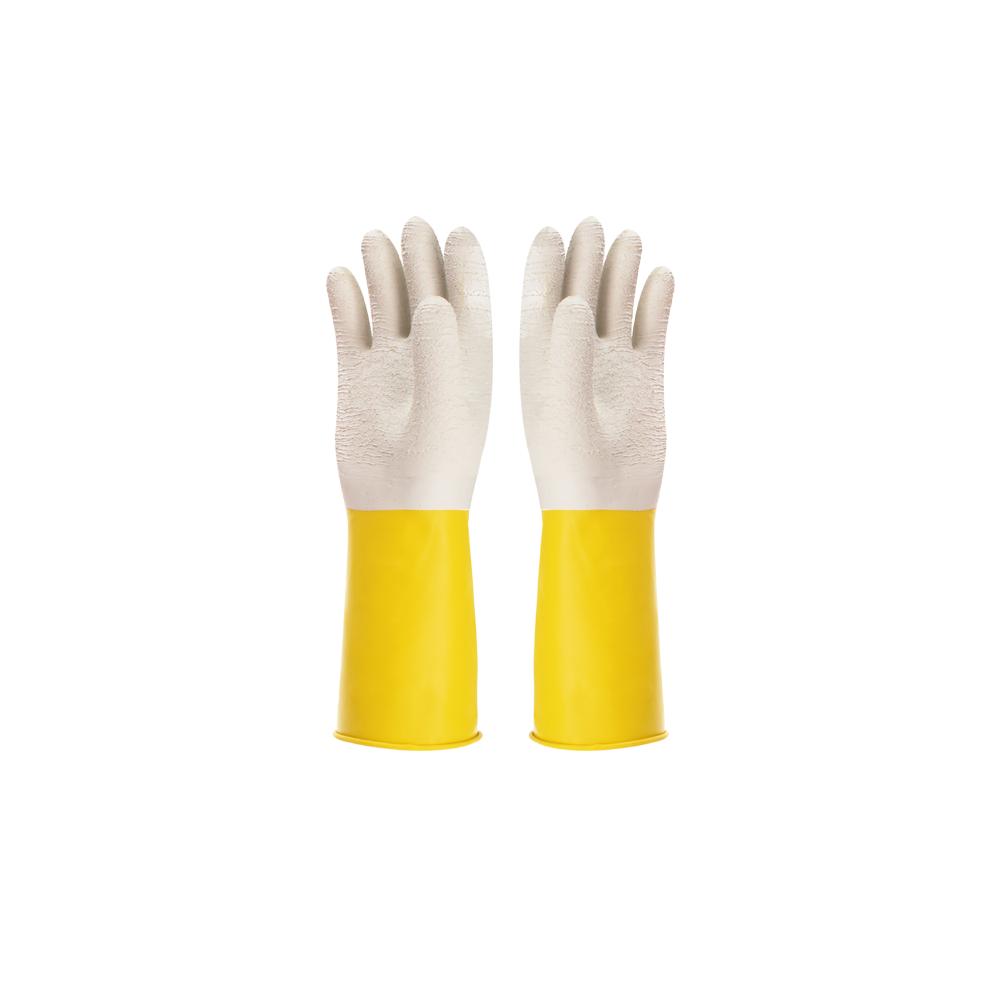 GUANTE CORRUGADO GRIS/AMARILLO C18 TALLA M C&A